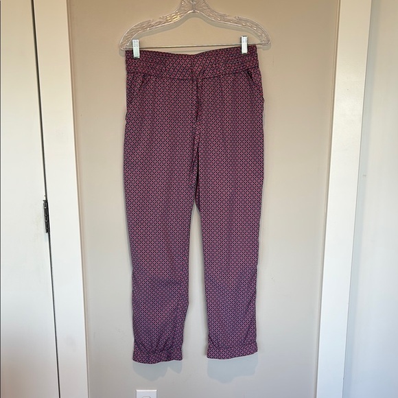 aerie Pants - Aerie Pink and Blue Cropped Pants Printed in India - Medium